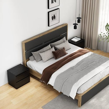Nightstand with Drawers, Bedside Table with Drawers, Sofa Side Table Storage Cabinet, Night Stand for Bedroom Living Room (1, 2 Drawers Black, 19.7" W×15.6" D×18.9" H) - color: 2 Drawers Black