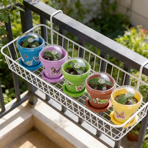 25 Packs Cupcake Plant Nursery Pots with Humidity Dome, Small Plastic Flower Plant Pots with 20 Sheet Stickers, Seeds Starter Pot Flower Planting Container for Seedlings Succulent Display (Mix Colors) - color: 25 Packs With 20 Sheet Stickers