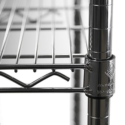 Shelving Inc. 8" d x 12" w Chrome Wire Shelving with 3 Tier Shelves, Weight Capacity 800lbs Per Shelf - size: 8" d x 12" w x 34" h
