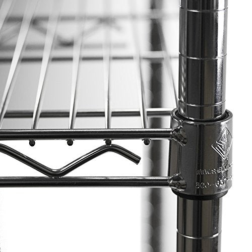 Shelving Inc. 8" d x 24" w Chrome Wire Shelving with 3 Tier Shelves, Weight Capacity 800lbs Per Shelf - size: 8" d x 24" w x 34" h