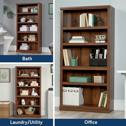Sauder Miscellaneous Storage 5-Shelf Bookcase/ Book shelf, Washington Cherry finish - color: Washington Cherry Finish