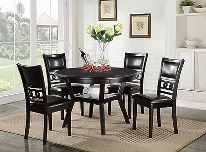 New Classic Furniture Gia Dining Chair (Set of Four), Black PU Upholstered Seat & Back Rest, Ebony - color: Ebony, size: Set of 4, style: Dining Chair
