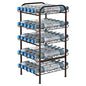 smusei 5 Tier Water Bottle Organizer Vertical Free Standing Storage Shelf Metal Beverage Rack Dispenser Large Capacity Bottled Water Holder Stand for Kitchen Party Pantry, Bronze - size: 5 Tier