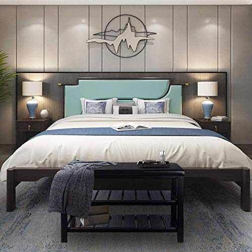 Finnhomy 3-Tier Shoe Rack Bench Cushion. Holds Up to 400 lb Rack, for Entryway, Bedroom, Hallway, Accent Furniturn, Elegant Black Wood - style: Modern