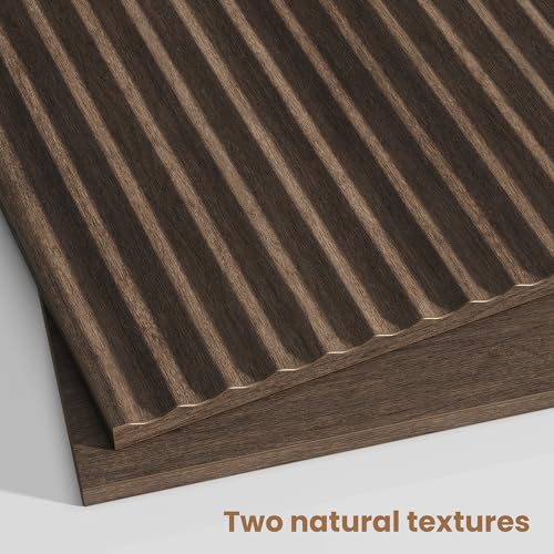Fluted Nightstand Set of 2, Modern End Table with Metal Handle,2 Storage Drawers Side Table,Bedside Table for Bedroom,Wood Nightstands,Curved Profile Design Furnitue, Walnut - color: 2pcs_walnut
