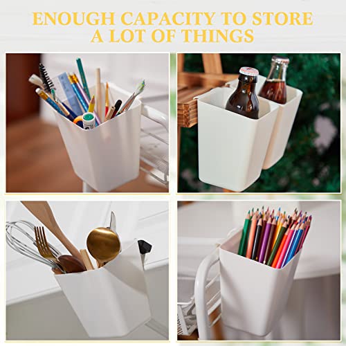 Tessco for you 12 Pack Hanging Cup Holders Multipurpose Utility Rolling Cart Accessories Craft Supplies Hanging Storage Basket Pencil Holder Makeup Container for Home Office Space Saving