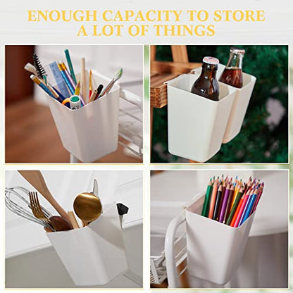 Tessco for you 12 Pack Hanging Cup Holders Multipurpose Utility Rolling Cart Accessories Craft Supplies Hanging Storage Basket Pencil Holder Makeup Container for Home Office Space Saving