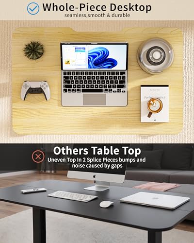 Okin Electric Standing Desk 31.5x19.7 Inches Small Computer Desk-Whole Piece Stand up Desk with Wheels Gaming Rolling Home Office Desks, Oak - color: Oak+casters, size: 31.5 Inch