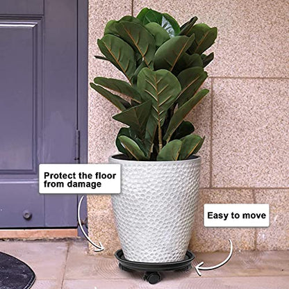 Plant Caddy with Wheels, Rolling Plant Dolly with Casters, Black | Movable Plant Stand, Flower Pot Dolly Holder, Planter Pot Mover, Indoor Outdoor Use, 2 Wheels with Lock, Fit Most Pots - color: Black