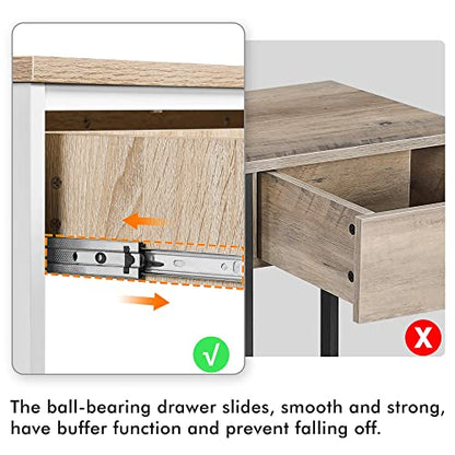 Topeakmart Sofa Console Table with 1 Drawer and 2 Open Storage, 3-Tier Hallway Table with Drawer for Living Room, Retro Console Table for Entryway, Light Oak - color: Light Oak, style: without Power Outlet