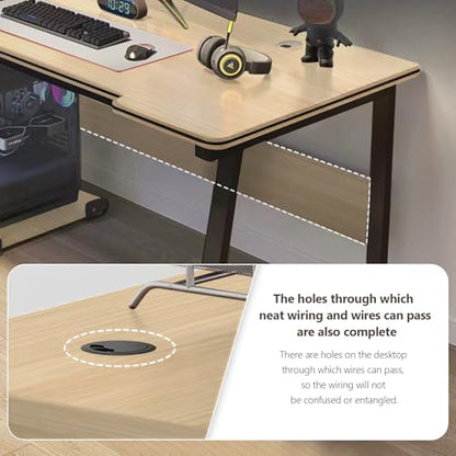 Gaming Desk Computer Writing Table Student Art Modren Simple Style PC Wood Suitable for Home, Office - color: Natural, size: 47.2*23.6