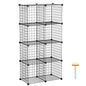 C&AHOME Wire Cube Storage, 8-Cube Organizer Metal C Grids Storage, Storage Bins Shelving, Modular Book Shelf, DIY Closet Cabinet Ideal for Living Room, Home, Office 24.8" L x 12.4" W x 48.4" H Black | Storage Bins Shelving, Modular Shelves, DIY Closet Cab