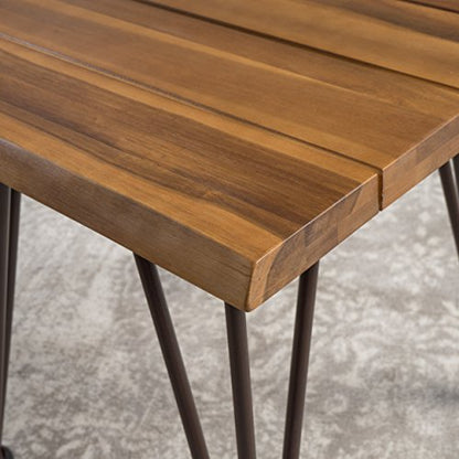 Christopher Knight Home Geania Indoor Industrial Acacia Wood Side Table, Teak Finish With Rustic Metal