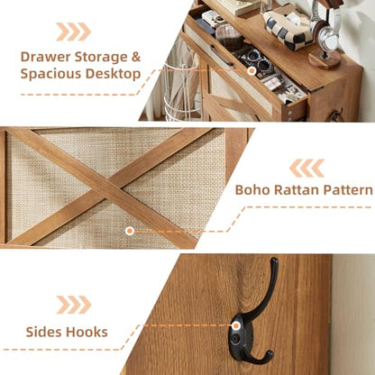 LEYAOYAO Shoe Cabinet Storage for Entryway with 2 Flip Drawers Rack Narrow Organizer Slim Hidden Wood Shoe Cabinet Furniture Tea Brown - color: Tea Brown