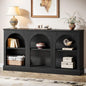 Tribesigns Farmhouse Console Table, 63-Inch Long Entryway Table with 3 Tier Storage, Wooden Rectangular Sofa Table Behind The Couch for Entrance, Hallway, Living Room, Black - color: Black