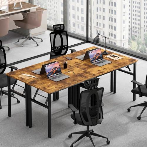 Need Office Computer Desk -35.8 L Sturdy and Heavy Duty Folding Laptop Table,Writing Table/Home Office Desk/Sewing Table, No Assembly Required, Rustic Brown & Black Frame - color: Rustic Brown & Black Frame, size: 35.8inch