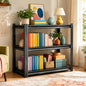 3 Tier Metal Bookshelf, Adjustable Tall Bookcase, Heavy Duty 1800 LBS Modern Deep Book Shelf, Bolt-Free Storage Shelves for Living Room, Home Office, Garage, 36" Wx 12" Dx 32" H - size: 3 Tier-36"Wx 12"Dx 32"H