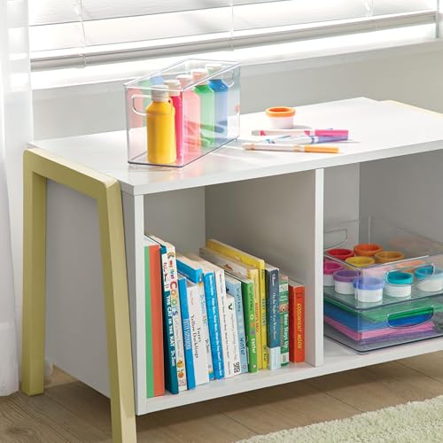 iDesign Plastic Stackable Pantry Bin, Set of 2, Clear | Storage Bin with Handles, For Cabinets or Fridge - style: Pack of 2