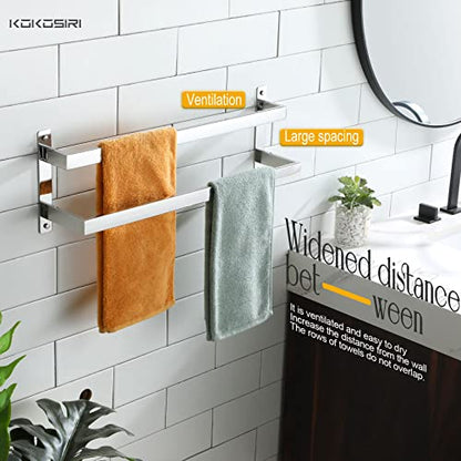 KOKOSIRI Towel Bars Bath Towel Holders 24 Inches Chrome Bathroom 2-Tiers Ladder Towel Rails Wall Mounted Towels Shelves Rack Polished Stainless Steel, B5008CH-L24 - color: Polished Chrome, size: 24-Inch