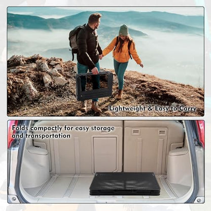 GREGIN Camping Table with Mesh Desktop, Lightweight & Portable Folding Grill Table, Height Adjustable Metal Outdoor Table for Camp, Cooking, BBQ, RV, Picnic-3 FT Black - size: M: 35.43"L x 23.62"W x 16.5"H/26"H