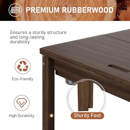 Yardenaler Solid Wood Board Game Table, Gaming & Dining Table with 58” x 33” Big Gaming Space and Removable Top, Seats 4 to 6 Players, Includes Leatherette Play Mat, 6 Cup Holders & Flush Pull Design - size: 63"L x 38.2"W x 30.4"H