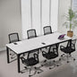 Tribesigns 6.5 FT Conference Room Table, 78.74" W x 27.56" D Large Office Conference Table, Modern Seminar Meeting Table Desk for Boardroom, Meeting Room (1, White and Black) - color: White and Black