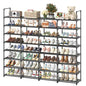 Simple Trending 8-Tier Shoe Rack Large Capacity 64 Pairs Tall Shoe Shelf, Sturdy Metal Shoe Organizer for Entryway, Closet, Bedroom, Black - size: 8 Tiers, Black