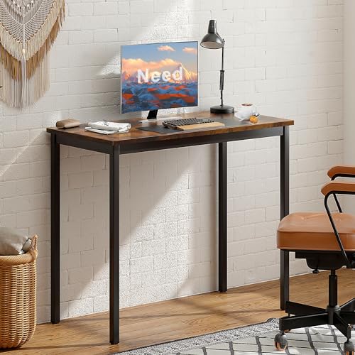 Need Small Computer Desk 31.5Inch Small Sturdy Writing Desk Retro | Black Frame Home Office Desk Gaming Writing Work from Home Study Desk, Sturdy Metal Frame, Modern Simple