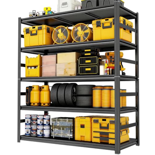 Garage Shelving, Heavy Duty Storage Shelves, Adjustable Boltless Units | Metal Shelving with Double Layer Posts, Industrial Steel Shelving for Garage Basement Warehouse Kitchen, Black, 72H*36W*16D - size: 16D*72H*36W Upgrade Steel