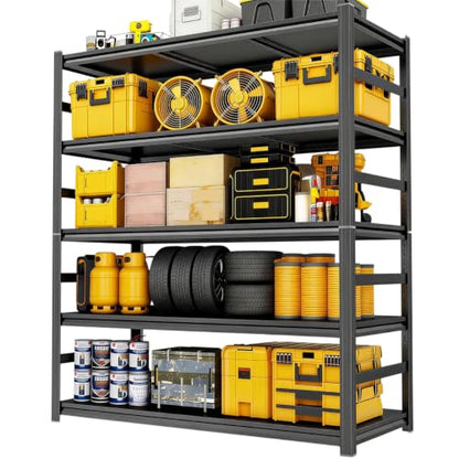 Garage Shelving, Heavy Duty Storage Shelves, Adjustable Boltless Units | Metal Shelving with Double Layer Posts, Industrial Steel Shelving for Garage Basement Warehouse Kitchen, Black, 72H*36W*16D - size: 16D*72H*36W Upgrade Steel