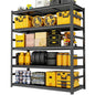 Garage Shelving, Heavy Duty Storage Shelves, Adjustable Boltless Units | Metal Shelving with Double Layer Posts, Industrial Steel Shelving for Garage Basement Warehouse Kitchen, Black, 72H*36W*16D - size: 16D*72H*36W Upgrade Steel