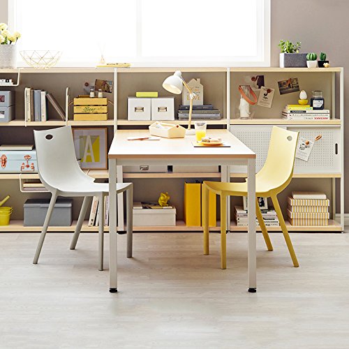 Need Office Computer Desk - 47 Inches Modern Simple Heavy Duty Working Study Table,Modern Simple Style PC Writing Table,Home Office Writing Small Desk Perfect for Training/Card/Meeting Teak&White - color: Teak & White Frame