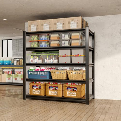 72" H Garage Shelving,5-Tier Heavy Duty Shelving Unit,3000LBS Adjustable Metal Storage Shelves,Storage Rack Units for Industrie,Shed,Warehouse,Basement,Black,47.3" W x 23.6" D x 72" H - size: 23.6"Dx47.3"Wx72"H