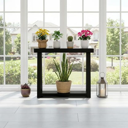 Plank+Beam Classic Console Table with Shelf - 36 inches, Black - color: Black, size: 36 inches