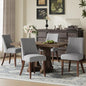 COLAMY Upholstered Dining Chairs Set of 4 with Wood Legs, Light Grey | Mid Century Kitchen Chairs with Back, Fabric Side Dining Room Chairs for Dining Room Restaurant - color: Light Grey, size: Set of 4