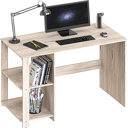SHW 38-Inch Home Office Computer Desk with Shelves, Maple - color: Maple
