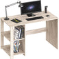 SHW 38-Inch Home Office Computer Desk with Shelves, Maple - color: Maple