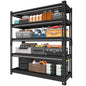 Utility Storage Garage Shelving - 48'' Wide 2800 Lbs Heavy Duty 5 Tier Metal Shelves Adjustable - Freestanding Rack Units for Basement Kitchen Pantry - Black 48" W x 18" D x 78" H - size: 48"Wx18"D-5T-BK