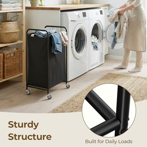 GRANNY SAYS 110L Laundry Hamper, Large Laundry Basket with Wheels and Handles, Durable and Sturdy Rolling Cart for Laundry Room, Bathroom, Bedroom, Black - color: Black, size: 110L