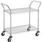 Finnhomy 2-Tier Commercial Grade Rolling Cart, Heavy Duty Utility Cart, Carts with Wheels and Handles, Kitchen Cart on Wheels, Metal Serving Cart with 500 lbs Capacity, Shelf Size 20" D x 36" W, NSF - size: 20"D x 43.9"W x 39.3"H