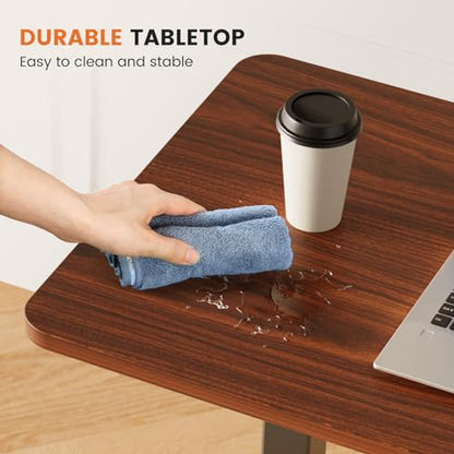 Sweetcrispy Overbed Table, Bedside Table, Storage Shelf | Adjustable Rolling Wheels, Hospital Home Use, Mobile Laptop Desk, Space Saving Frame, Chocolate - color: Chocolate