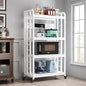 SIREDEEP Bakers Rack with Power Outlet ，4-Tier Kitchen Baker's Rack,Microwave Stand with Storage Suitable for Kitchen,Microwave Cart, Living Room, Dinning Room，Coffee Bar（White） - color: White
