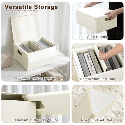 Modern Nightstand - Multifunctional Plastic Bedside Table with Storage Space, Side Table Easy Assembly for Bedroom, Dorm and Small Areas (14.2" D x 11.8" W x 15.78" H, Beige White) - color: Beige White