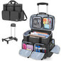 CURMIO Rolling Teacher Tote Bag with Padded Laptop Compartment for up to 15.6 Inches Laptop, Wheeled Teacher Bag for Teaching, Office, Craft, Black - color: Black