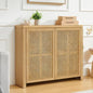Mid Century Modern Rattan Sideboard 39.4’’ Small Coffee Bar Console Buffet Cabinet Table for Living Dining Room Entryway Hallway, Natural