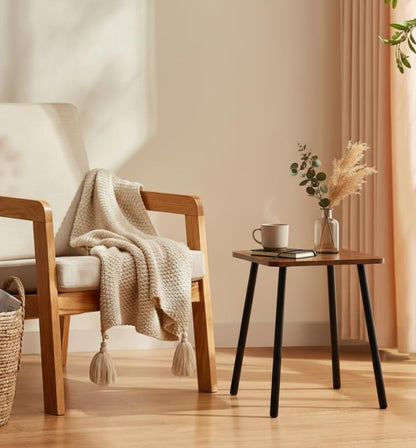 FORAOFUR Side Table, Rectangular Wooden Small End Table, Small Accent Table for Living Room, Bedroom and Balcony, Modern Side Tables for Spaces Home Decor, Easy Assembly | Wooden legs with modern rectangular design, fits living/bedroom, compact, quick ass