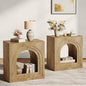 Tribesigns Square End Table, 2-Tier Farmhouse Side Table with Arched Open Shelf, Arched Narrow Nightstand for Small Spaces, Living Room, Bedroom, Natural (2)