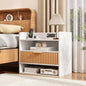 ZIFTY Fluted Nightstand with Charging Station, White Bedside Table with Drawer and Storage Shelves Modern End Table Side Table for Bedroom Living Room, Night Stand Bedroom Furniture Apartment Decor