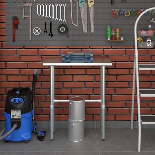 AmGood 14 in. x 30 in. Open Base Stainless Steel Work Table | Residential & Commercial | Food Prep | Heavy Duty Utility Work Station | NSF - size: 30 in. Length x 14 in. Width