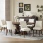 COLAMY Upholstered Dining Chairs Set of 6, Mid Century Modern Kitchen Chairs with Back, Farmhouse Fabric Side Dining Room Chairs with Wood Legs for Dining Room Restaurant, Beige - color: Beige-new, size: Set of 6